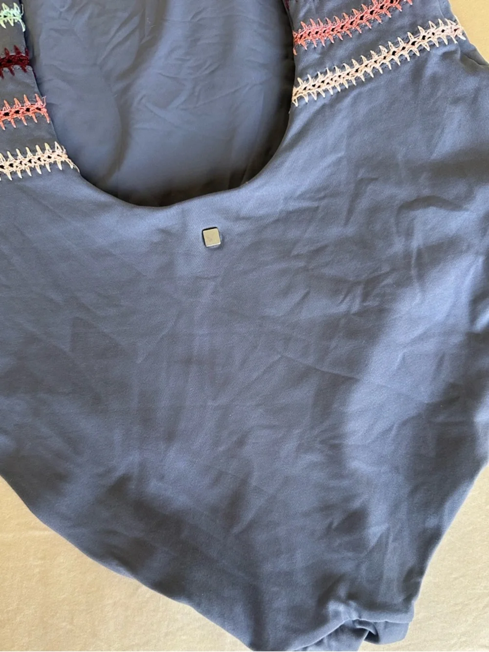 Dolce Vita Kokomo Dusty Blue Scoop Back Embroidered One Piece S